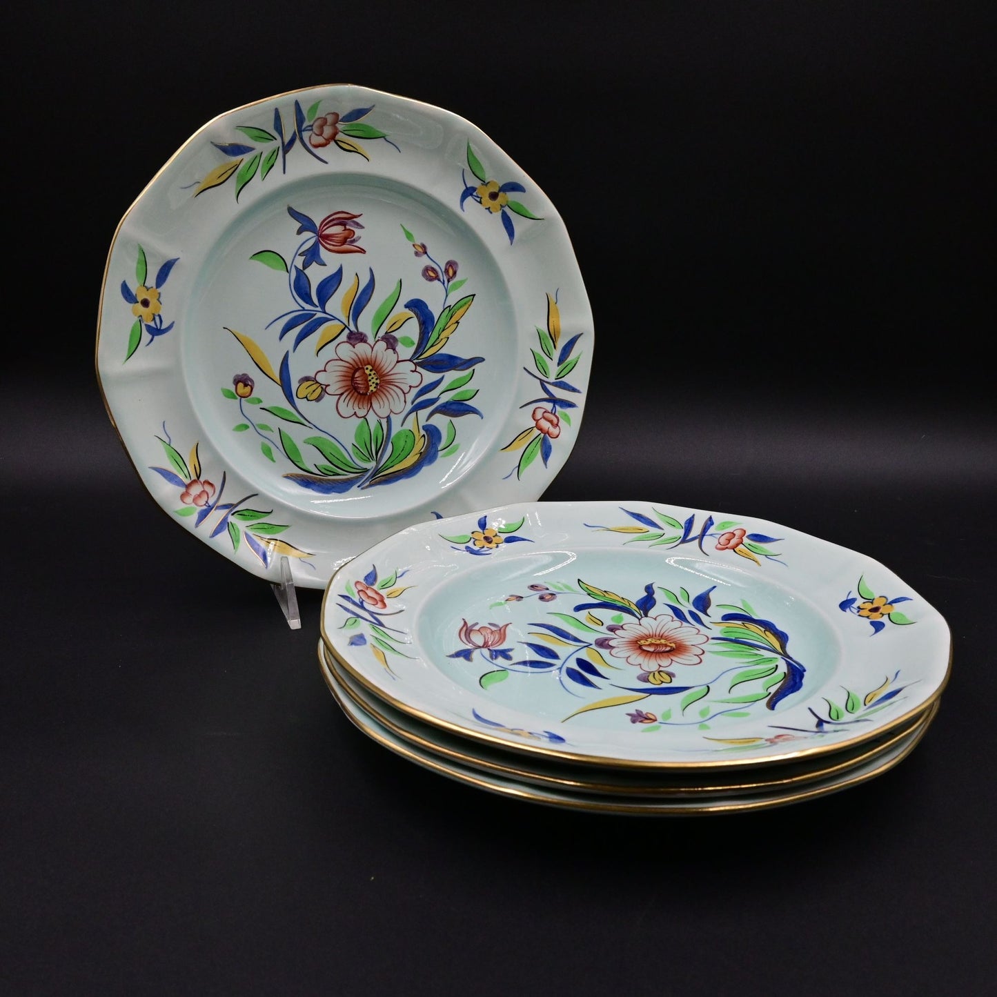 Adams & Sons England Calyx Ware Cambodia Dinner Plate Set Of 4