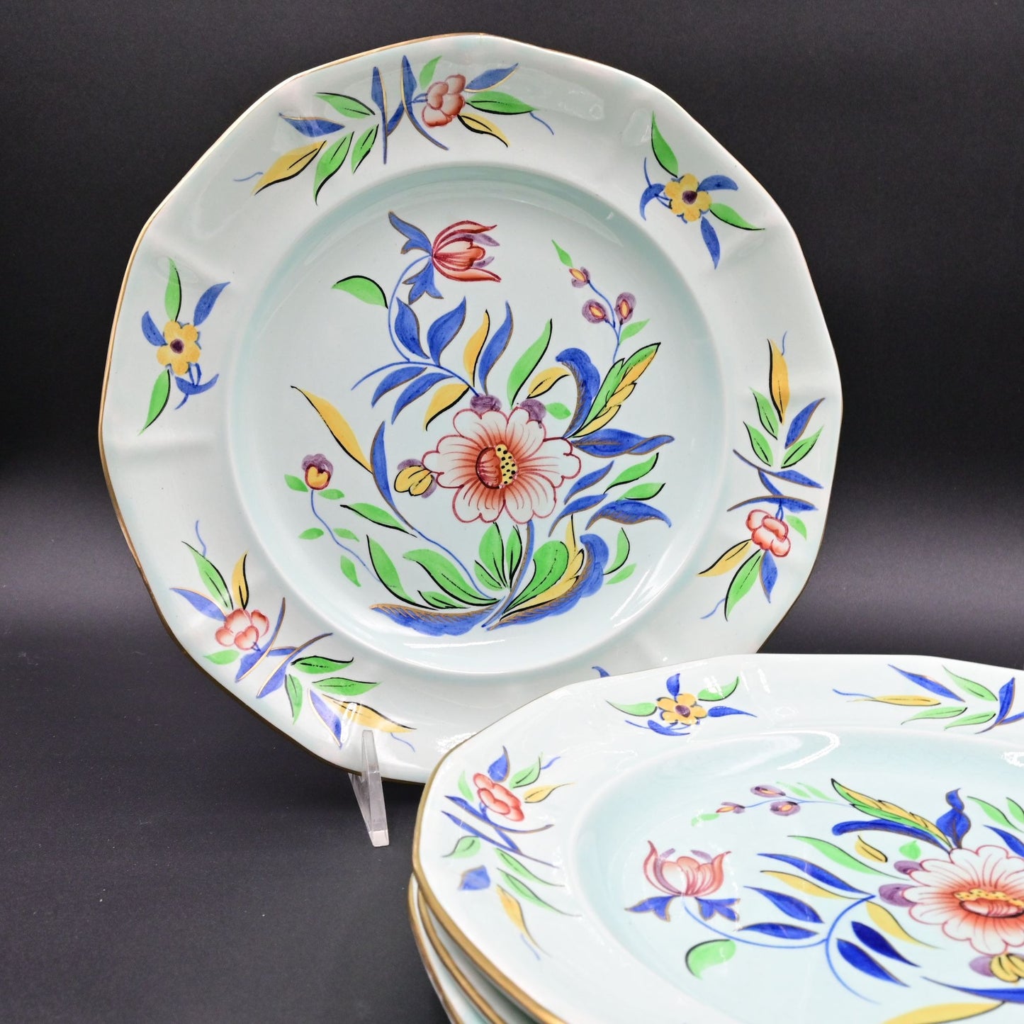 Adams & Sons England Calyx Ware Cambodia Dinner Plate Set Of 4
