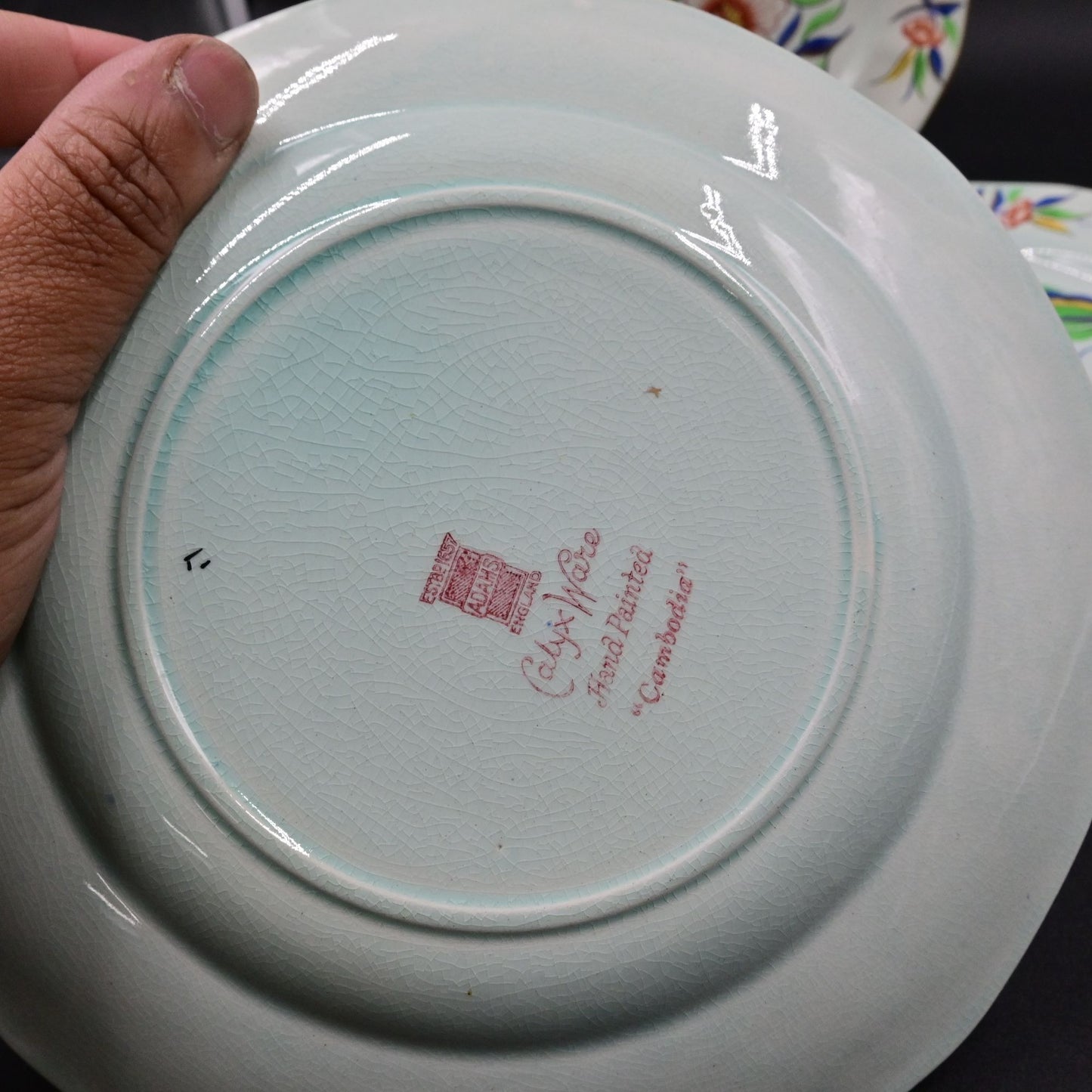 Adams & Sons England Calyx Ware Cambodia Desert Plate Set Of 4