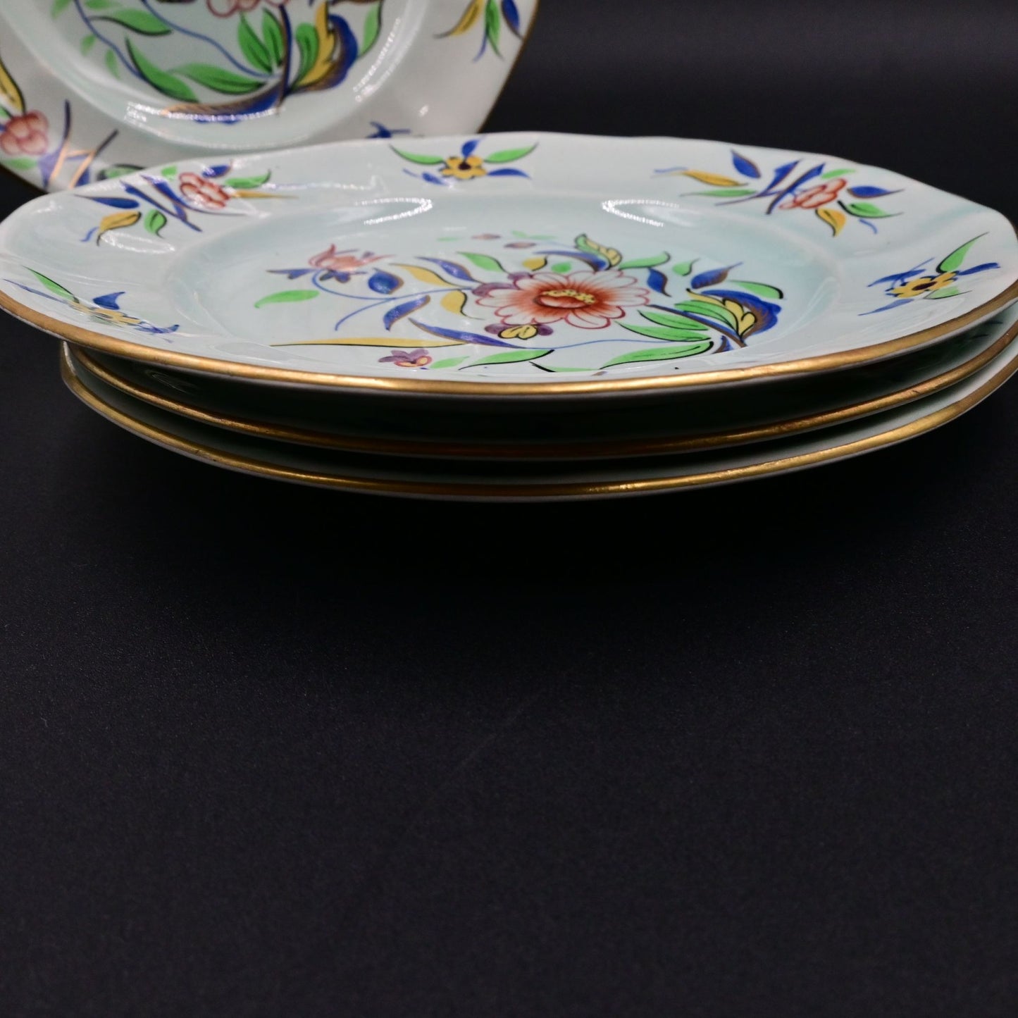 Adams & Sons England Calyx Ware Cambodia Desert Plate Set Of 4
