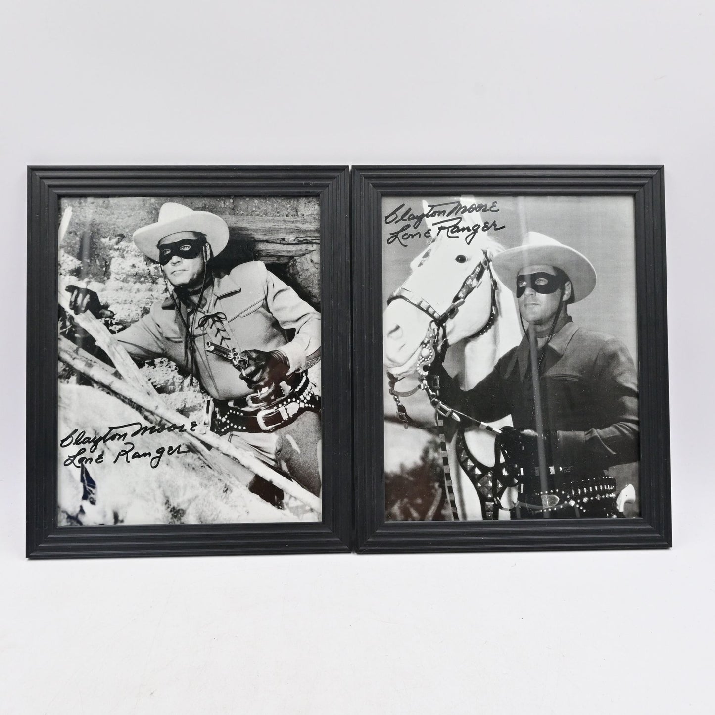 The Lone Ranger Clayton More Signed Reprint Framed 8x10 Bundle Of 2