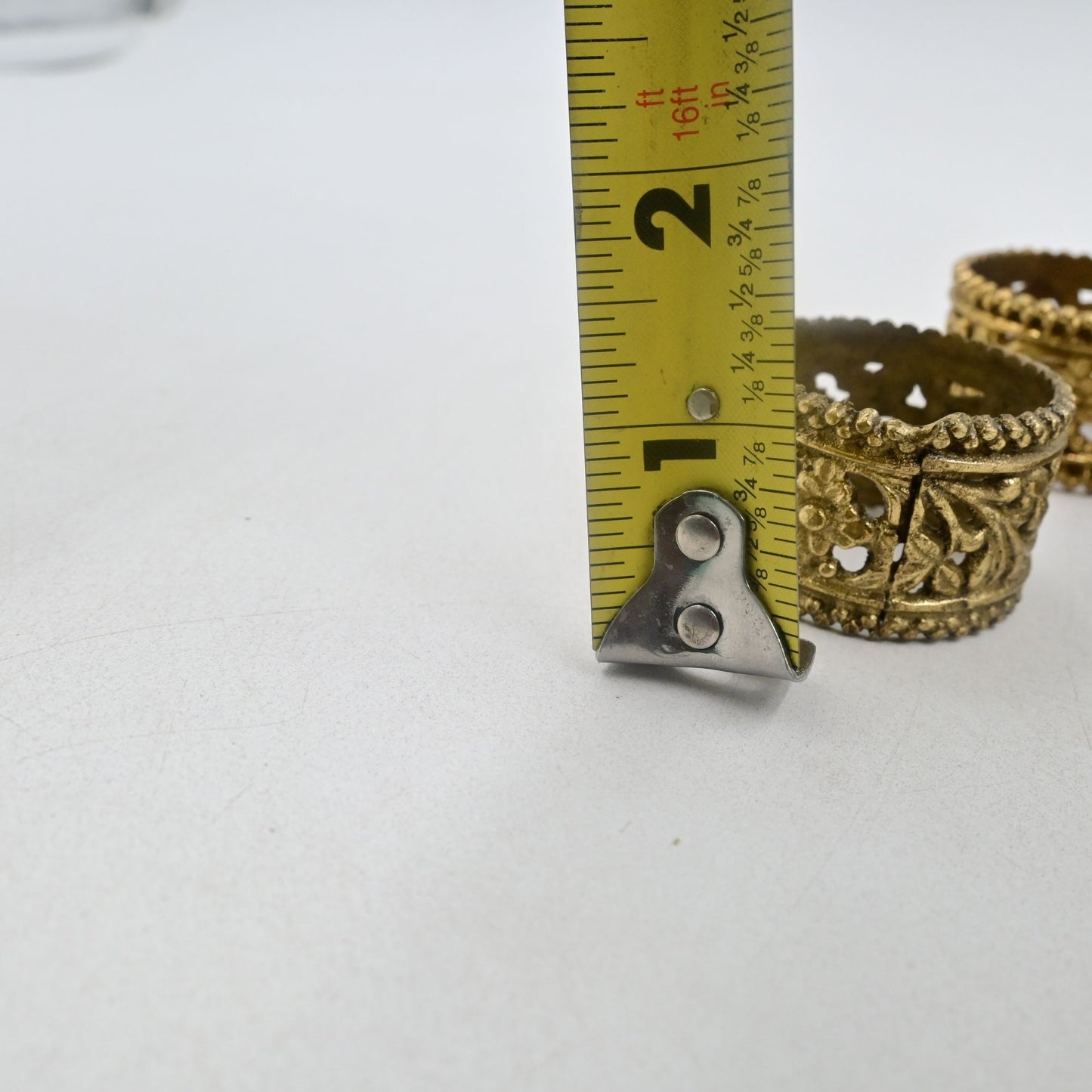 Mid Century Modern Brass Napkin Rings Holders Vintage Set Of 4