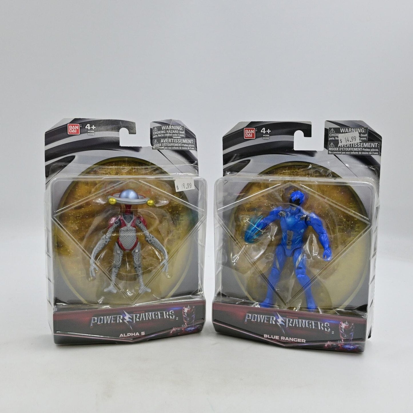 Bandai Power Rangers Alpha S, Blue, Yellow, Pink, & Black Ranger Action Figures