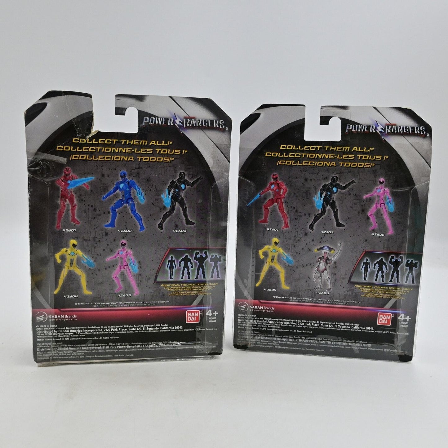 Bandai Power Rangers Alpha S, Blue, Yellow, Pink, & Black Ranger Action Figures