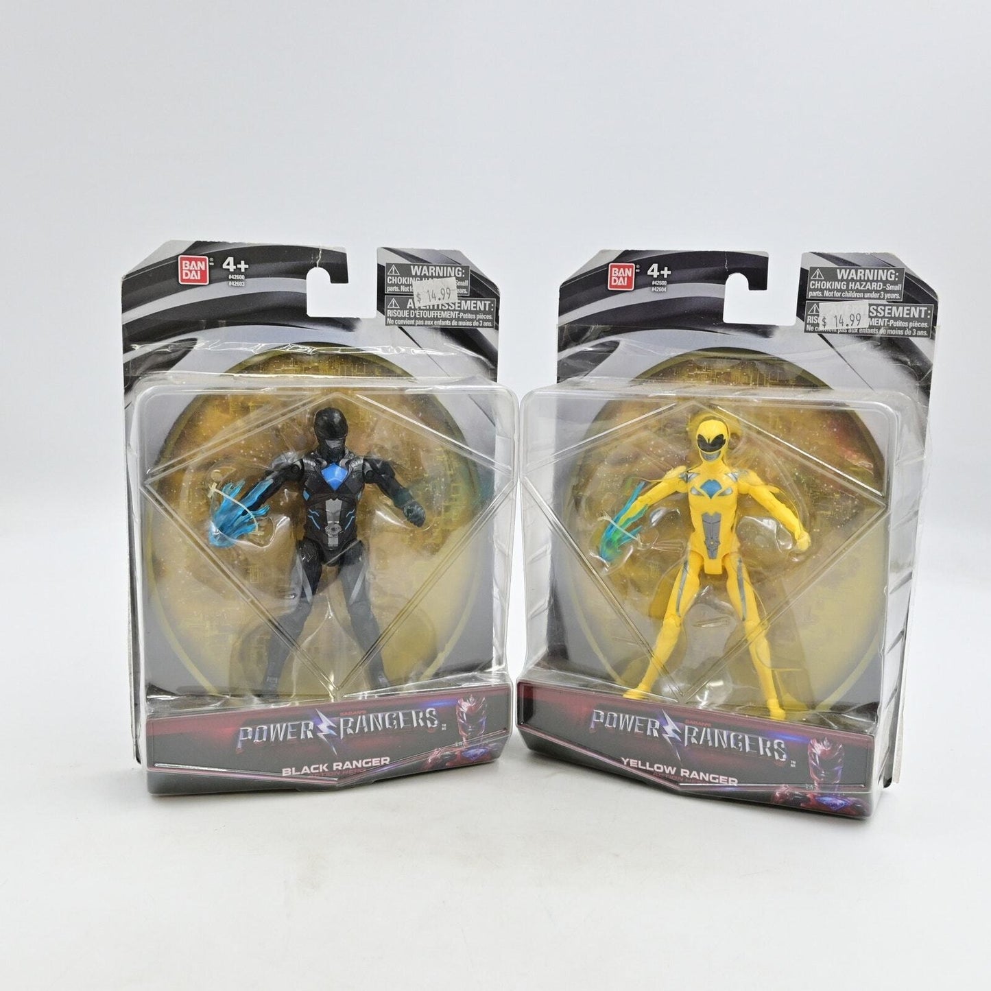 Bandai Power Rangers Alpha S, Blue, Yellow, Pink, & Black Ranger Action Figures