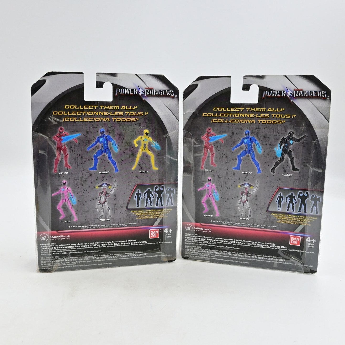 Bandai Power Rangers Alpha S, Blue, Yellow, Pink, & Black Ranger Action Figures