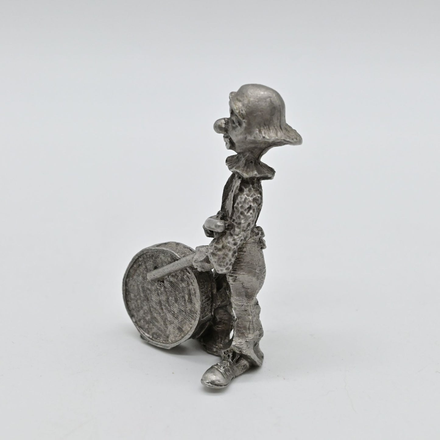 Vintage Spoontiques Pewter Clown Playing A Drum S756 Figure