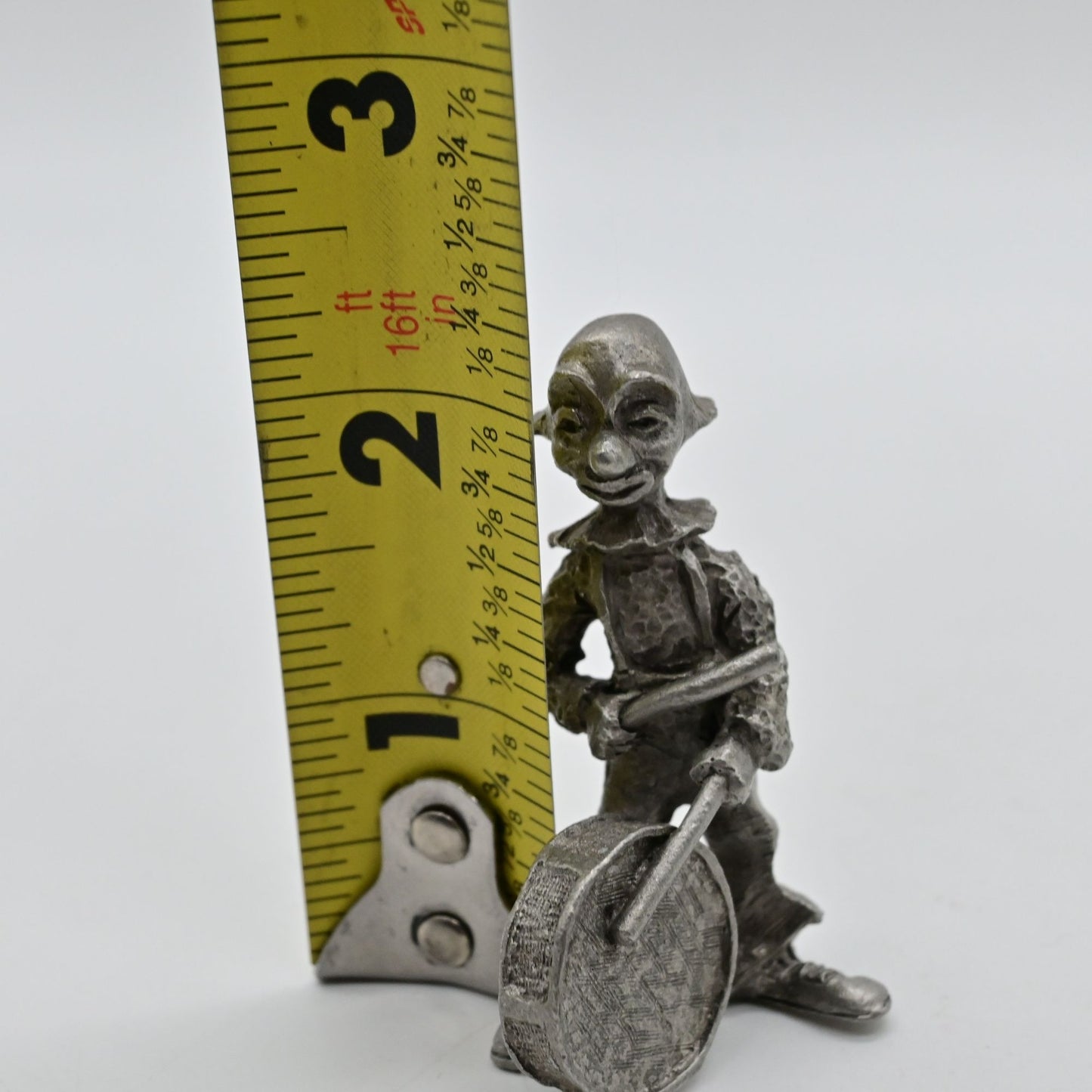 Vintage Spoontiques Pewter Clown Playing A Drum S756 Figure