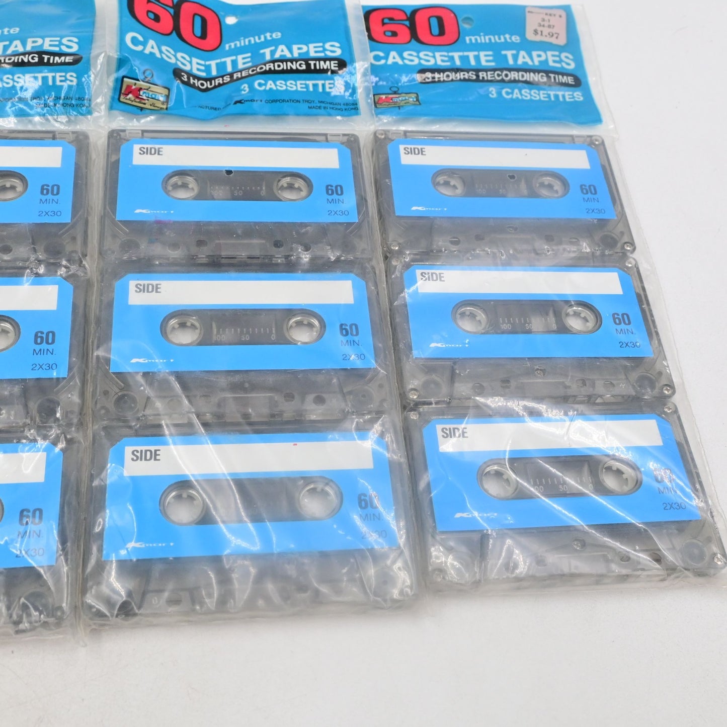 Kmart 60 Minutes Cassette Tape 3 Pack Bundle Of 4 (12 Cassettes Total) Sealed