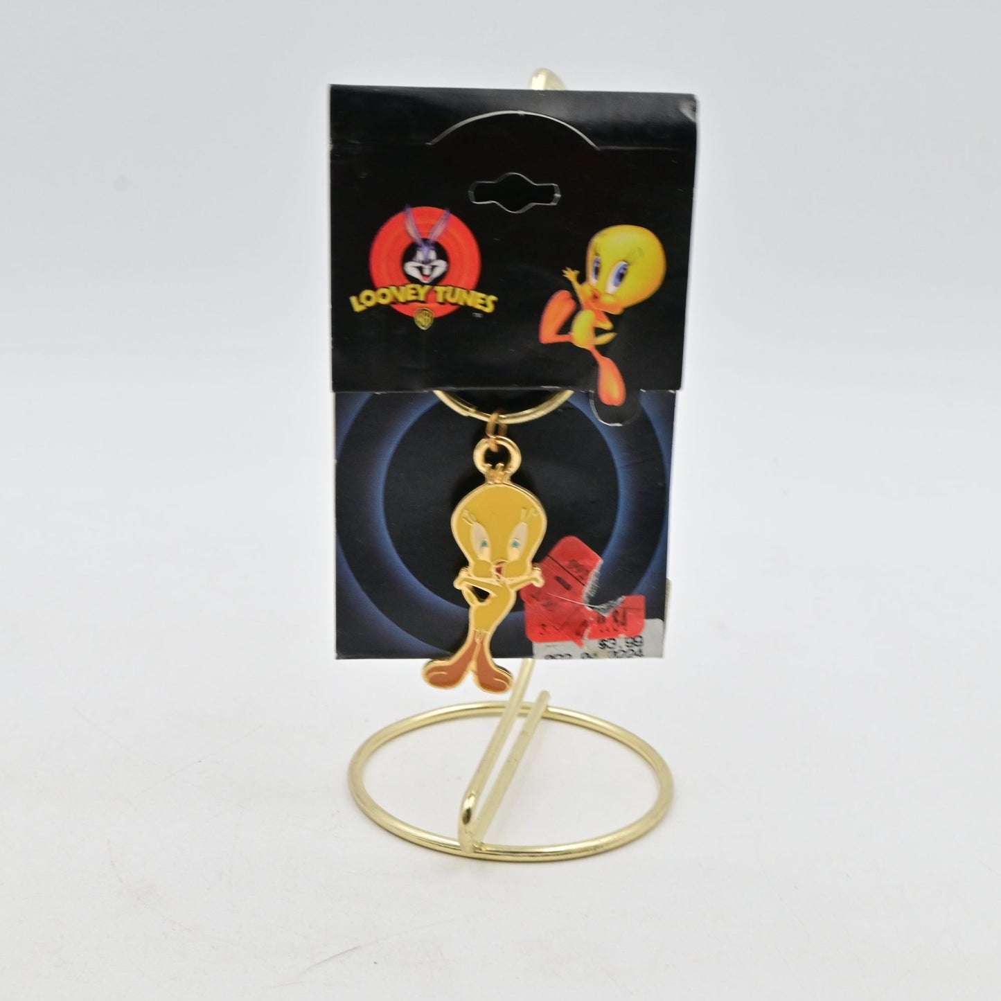 Vintage 1998 Looney Tunes Tweety Bird Goldtone Keychain Warner Bros