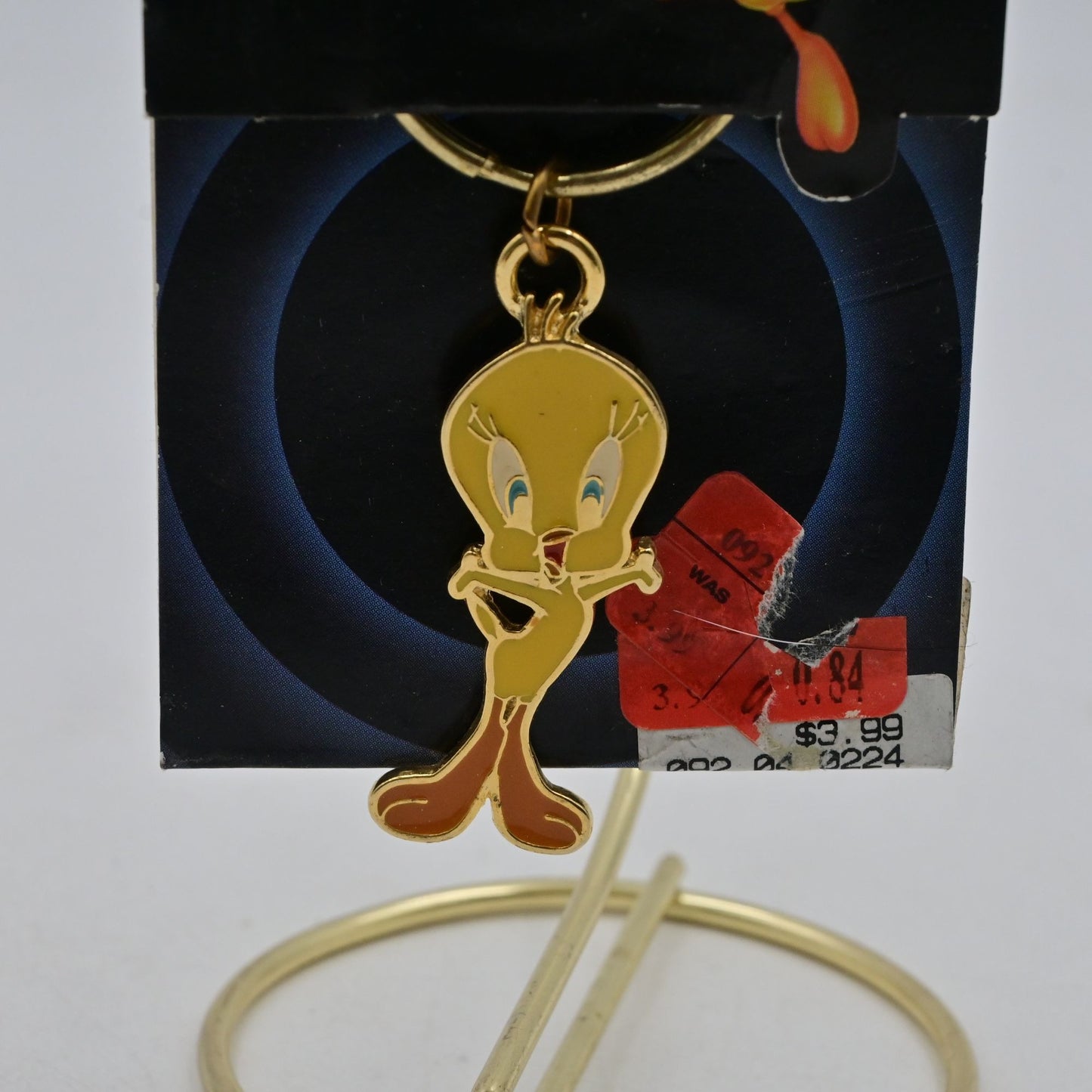Vintage 1998 Looney Tunes Tweety Bird Goldtone Keychain Warner Bros