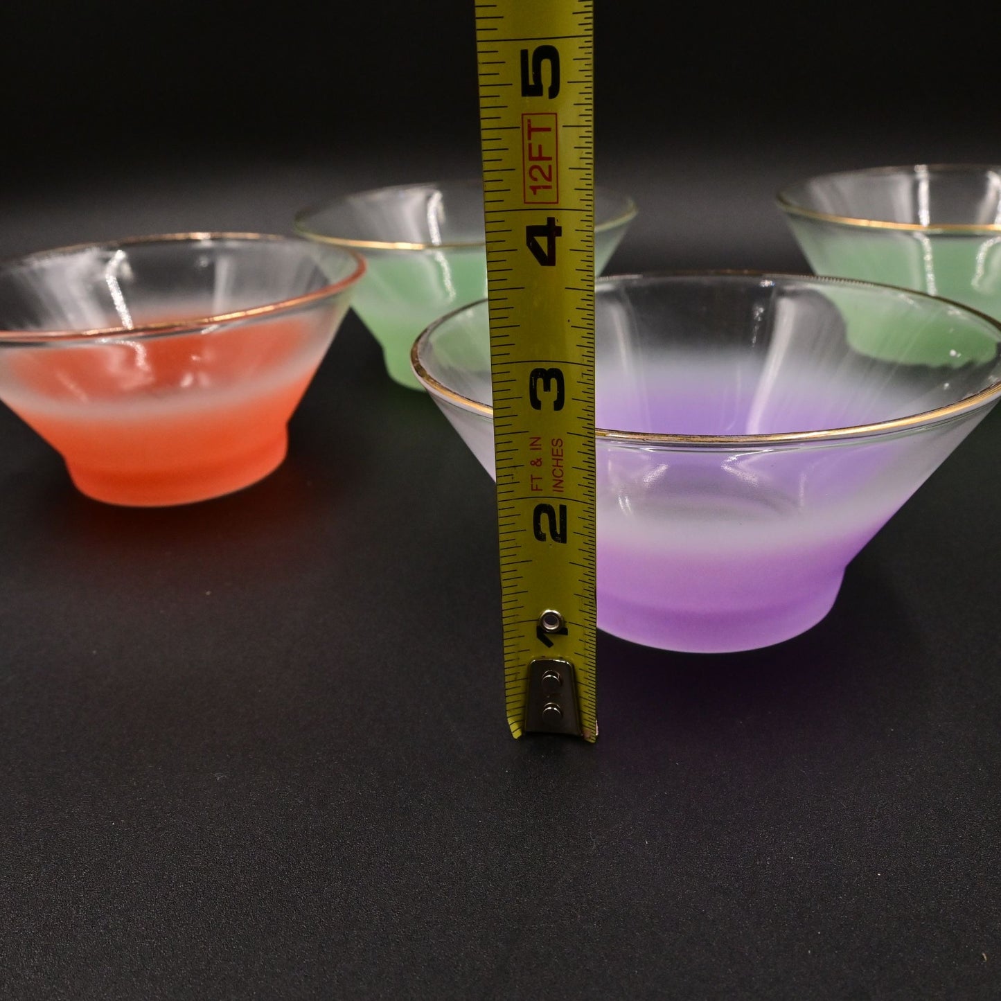 West Virginia Blendo Frosted Glass Bowls Set Of 4 Vintage