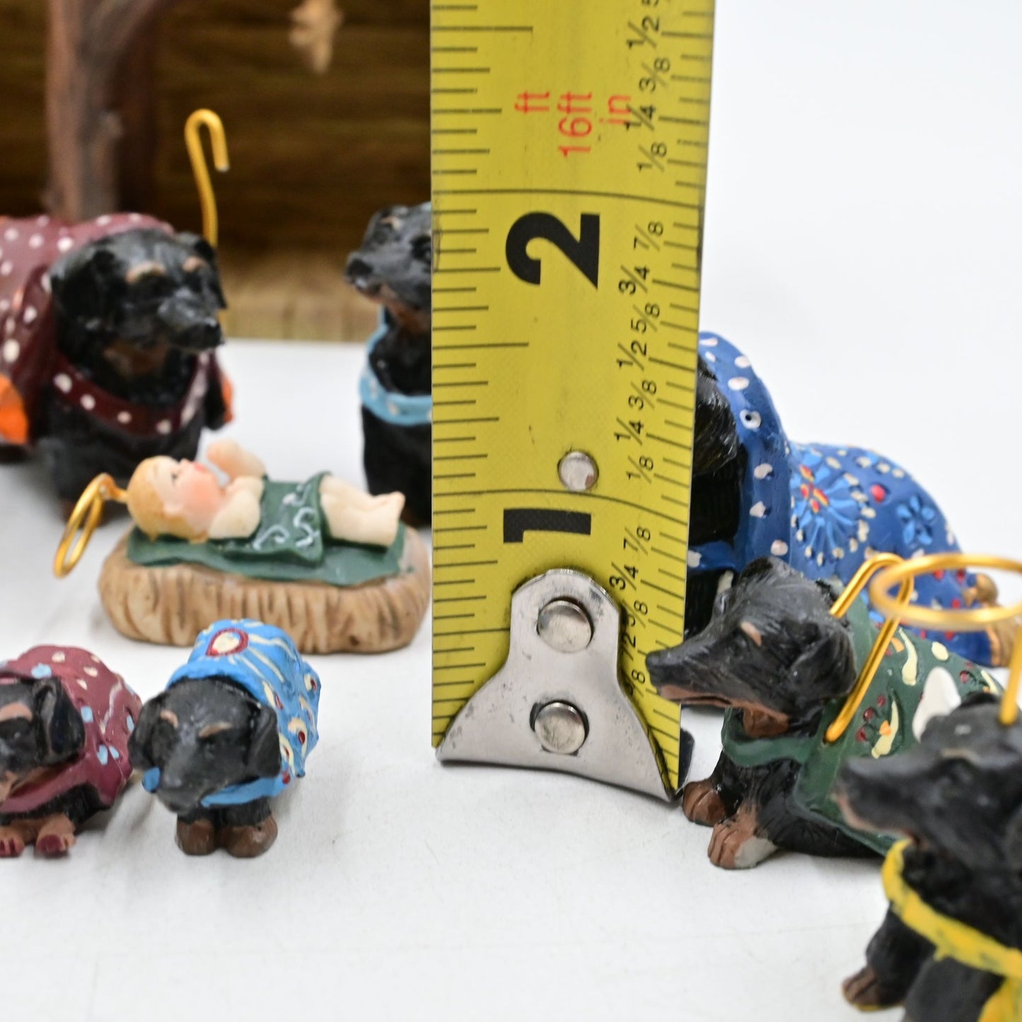 Heaven's Paws Tricia Derges Dachshund Nativity Set 11 Piece In Original Box