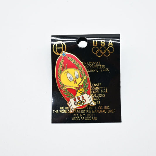 Vintage Looney Tunes Tweety Bird USA Olympic Lapel Pin