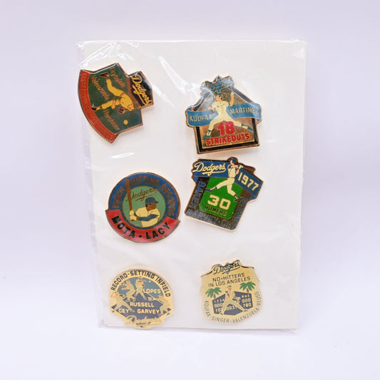 Los Angeles Dodgers Unocal Commemorative Pin Set Of 6 Vintage 1991
