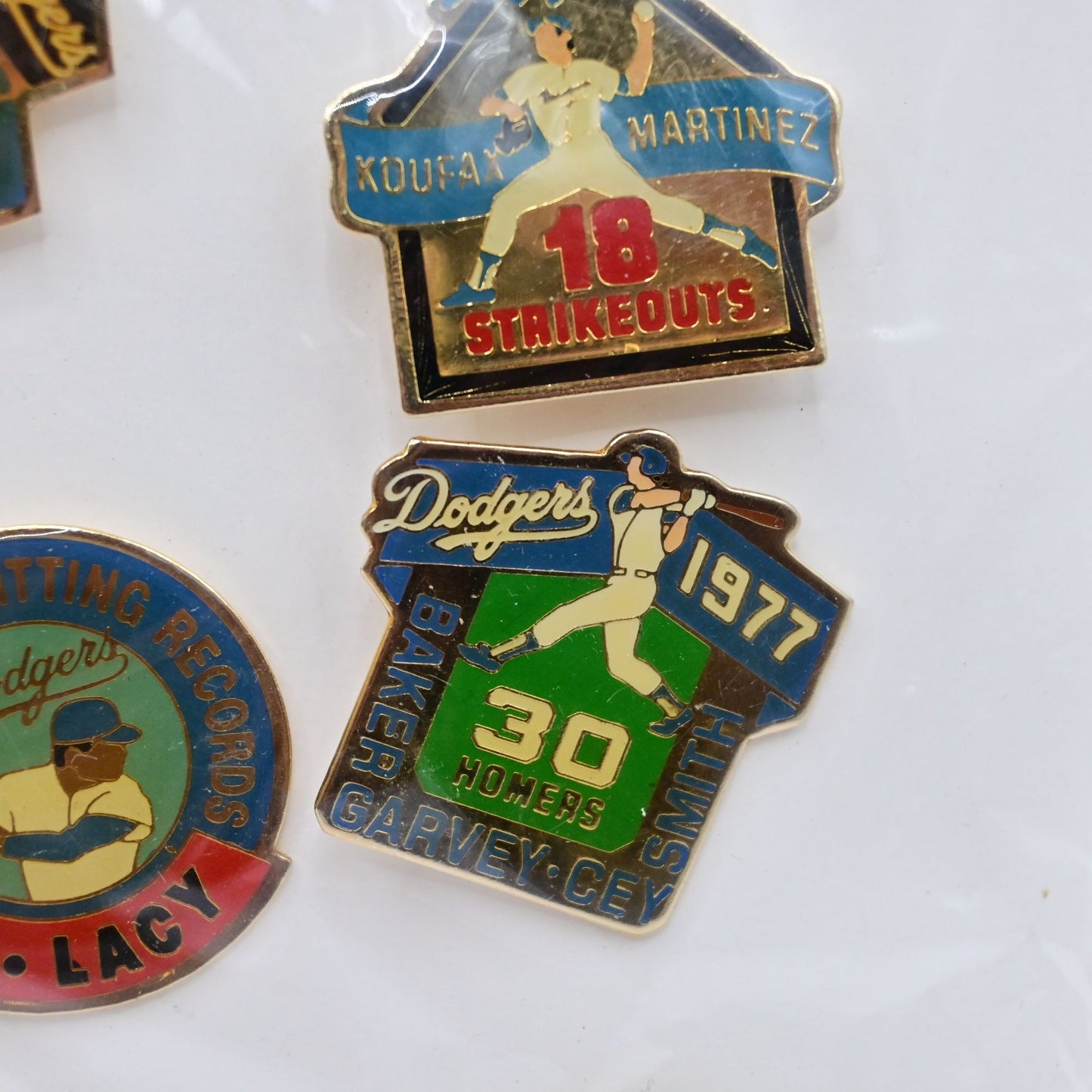Los Angeles Dodgers Unocal Commemorative Pin Set Of 6 Vintage 1991