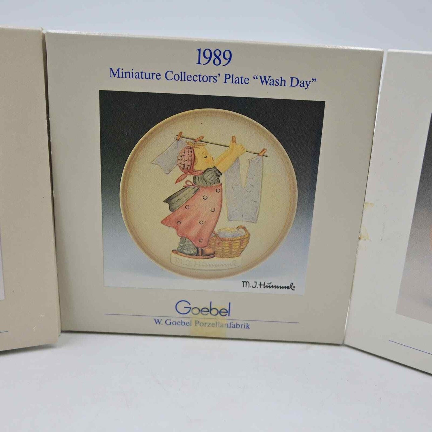 Vintage Goebel Hummel Miniature Plate Little Sweeper, Wash Day, A Stitch In Time
