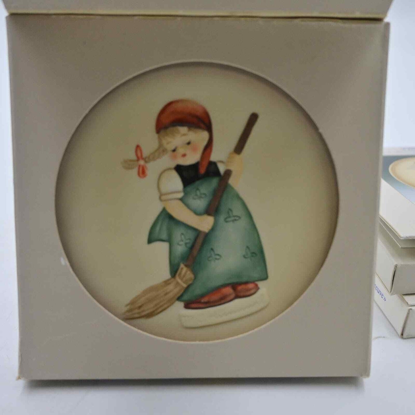 Vintage Goebel Hummel Miniature Plate Little Sweeper, Wash Day, A Stitch In Time
