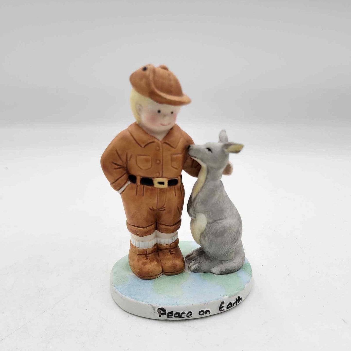 Vintage Papel Freelance Peace on Earth Boy And Kangaroo Figure
