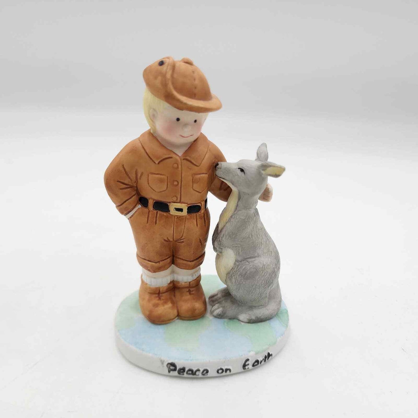 Vintage Papel Freelance Peace on Earth Boy And Kangaroo Figure