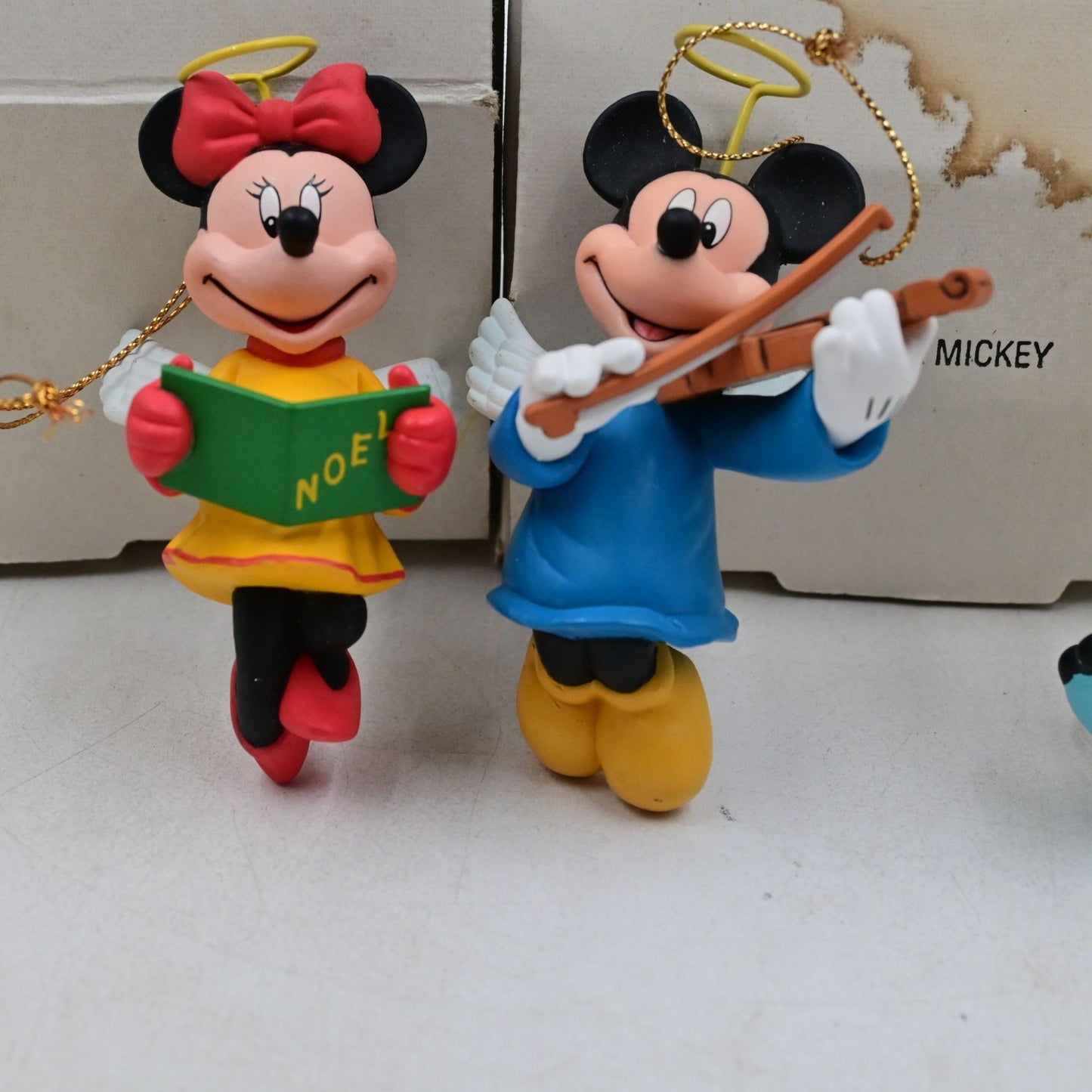 Disney Groiler Mickey Mouse, Minnie Mouse, Pluto, Goofy Angel Vintage Ornaments