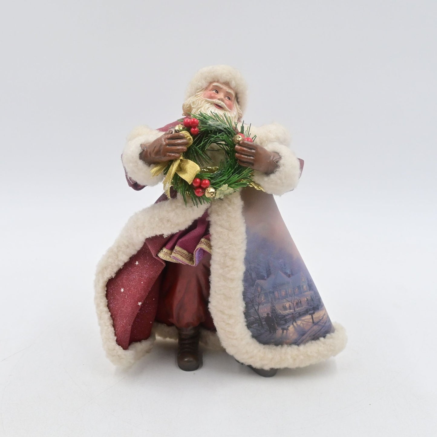 Thomas Kinkade Old World Santa Carrying A Wreath