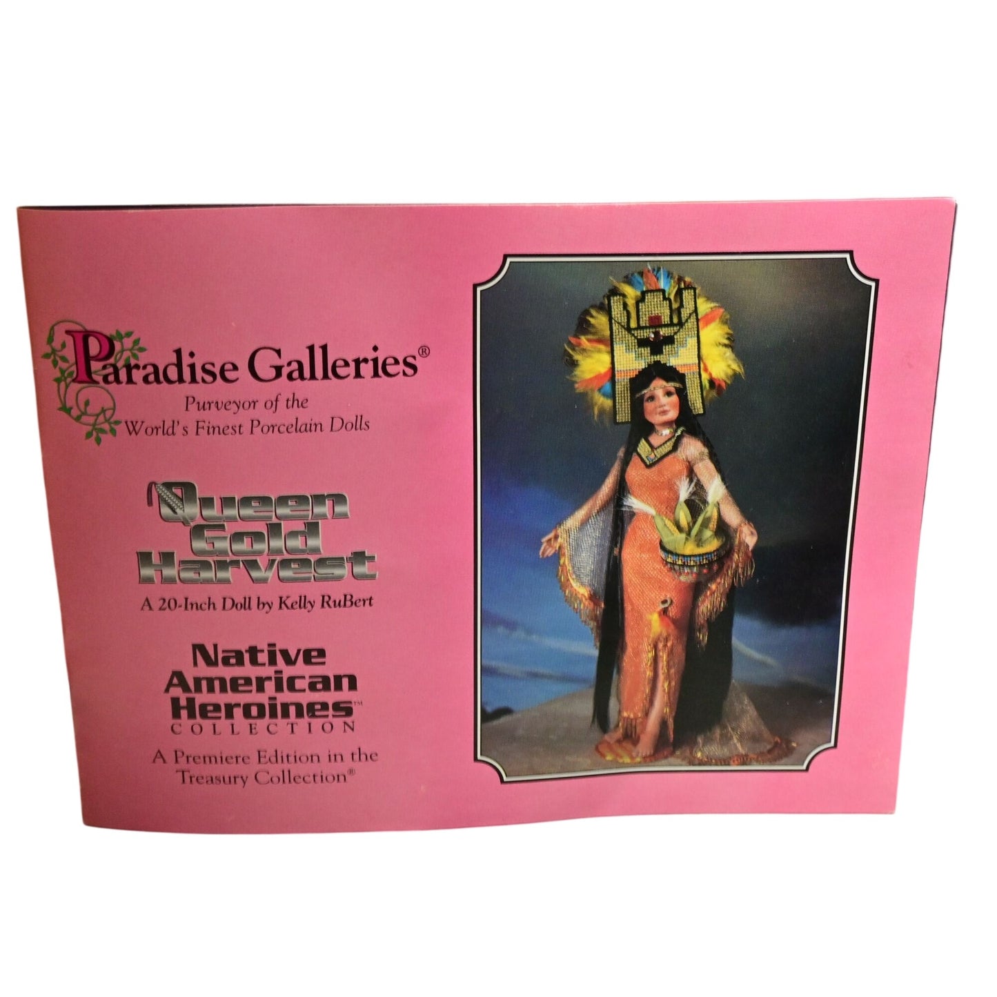 Paradise Galleries Queen Gold Velvet Indigenous America Indian Doll