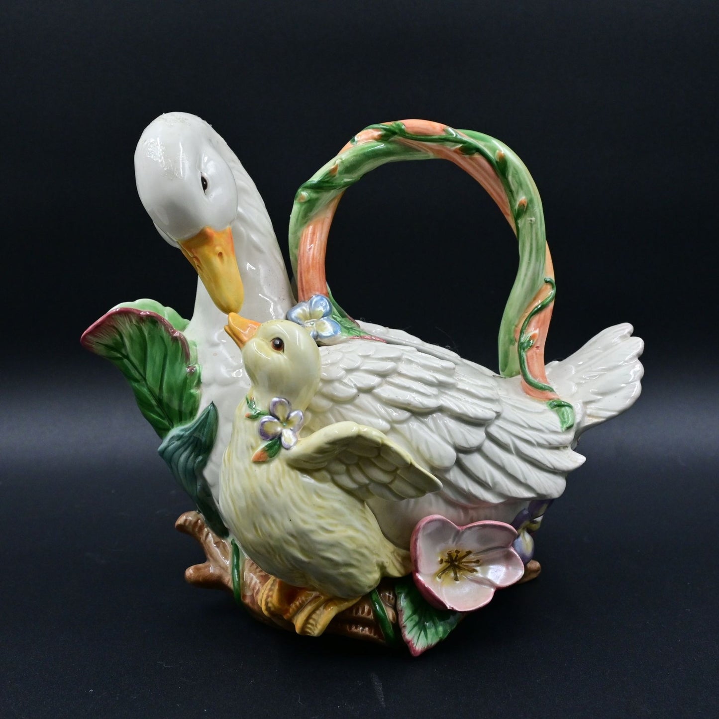 Fitz And Floyd Classic Duck & Duckling Spring Garden Rhapsody Teapot No Lid