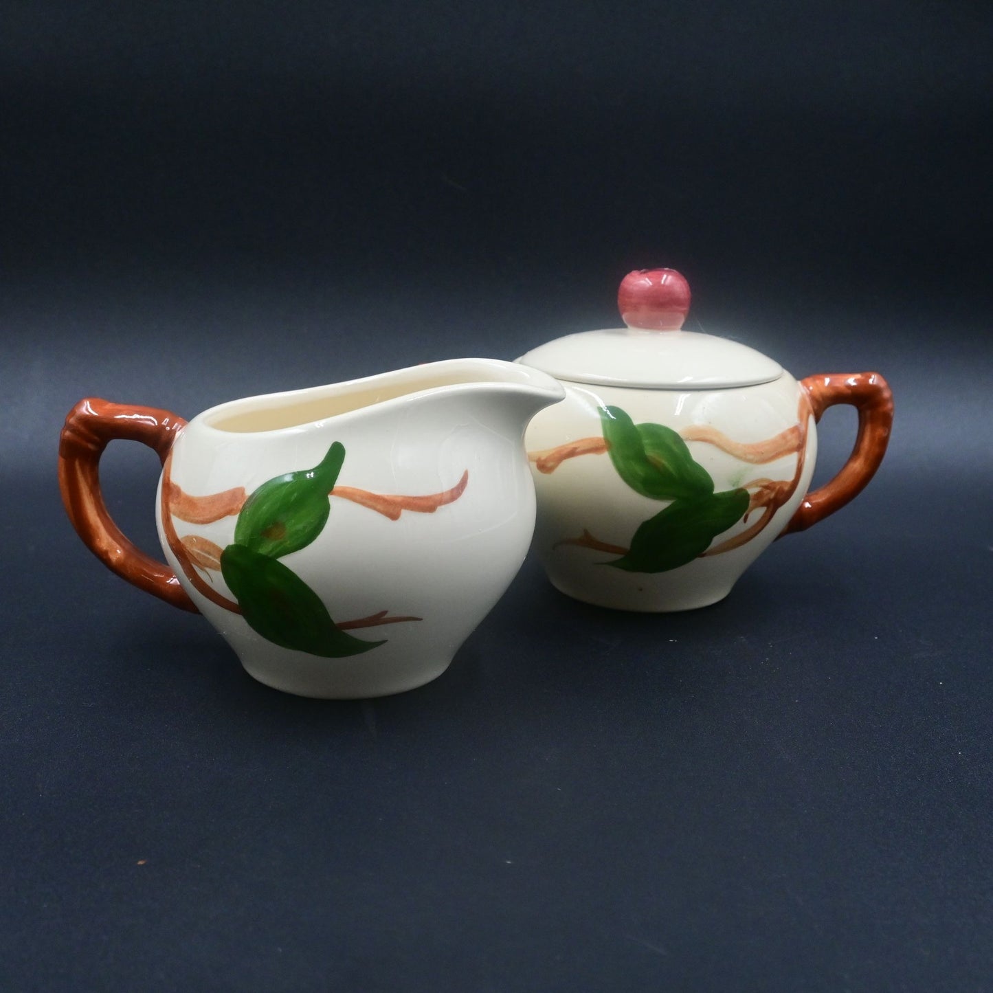 Franciscan Ware Red Apple Sugar & Creamer Set Vintage