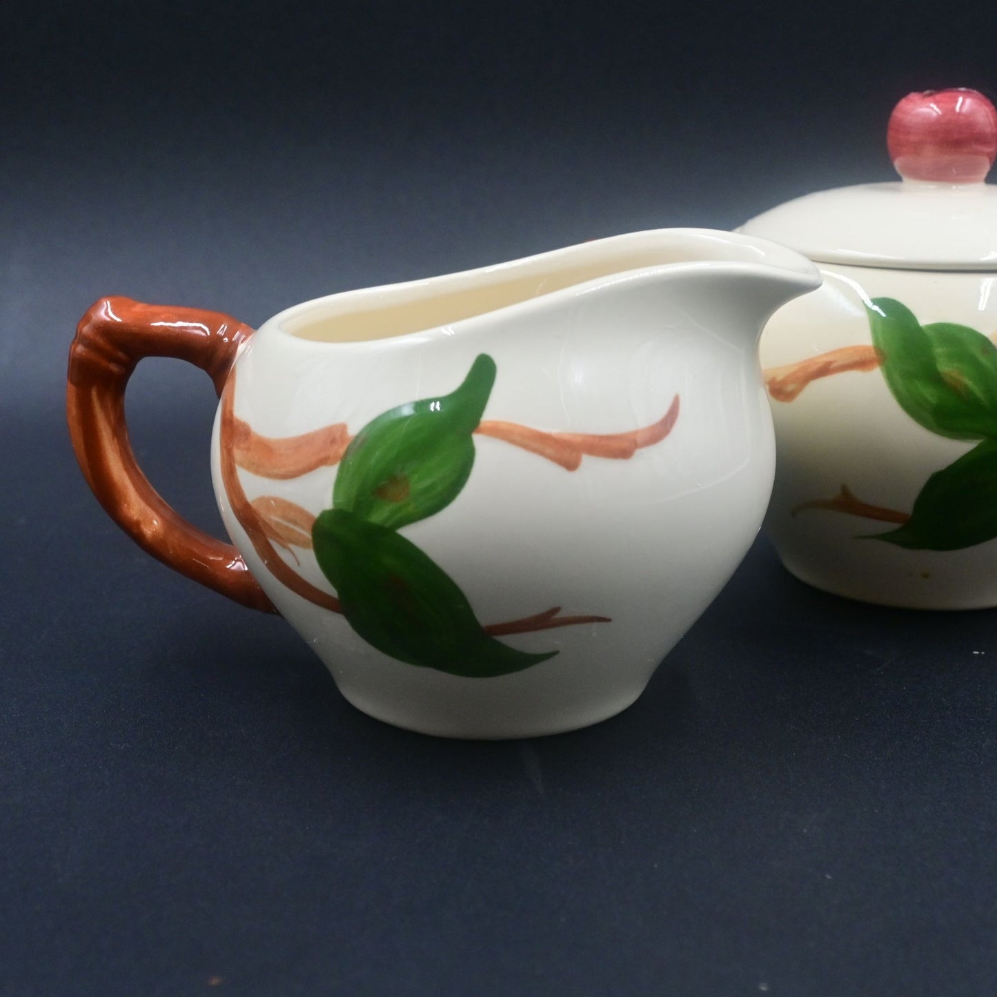 Franciscan Ware Red Apple Sugar & Creamer Set Vintage