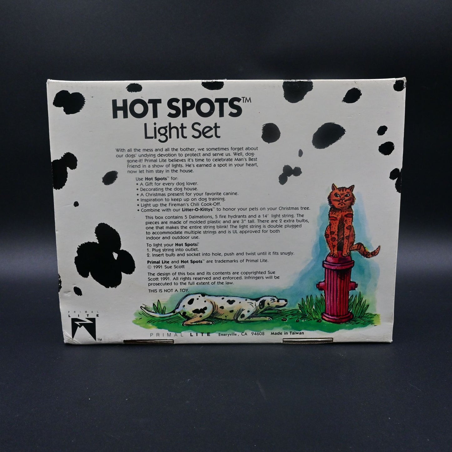 Primal Lite Hot Spots Dalmation Dog Fire Hydrant Blow Mold String Light Set