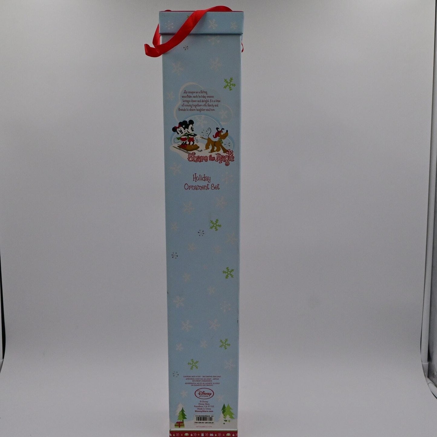 Disney Store Holiday Ornament Round Ball Set Of 7 Peter Pan, Stitch, Dumbo, Etc