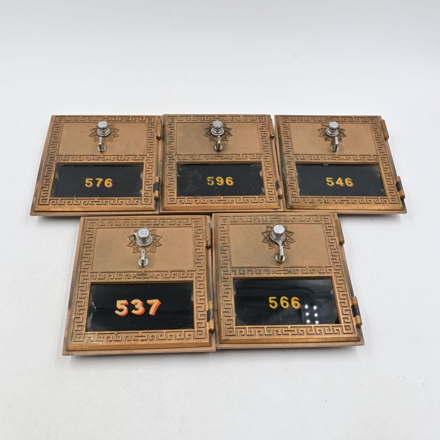 US Post Office Brass PO Box Door Keyless Dial Combo 1960s Lot of 5 No Codes