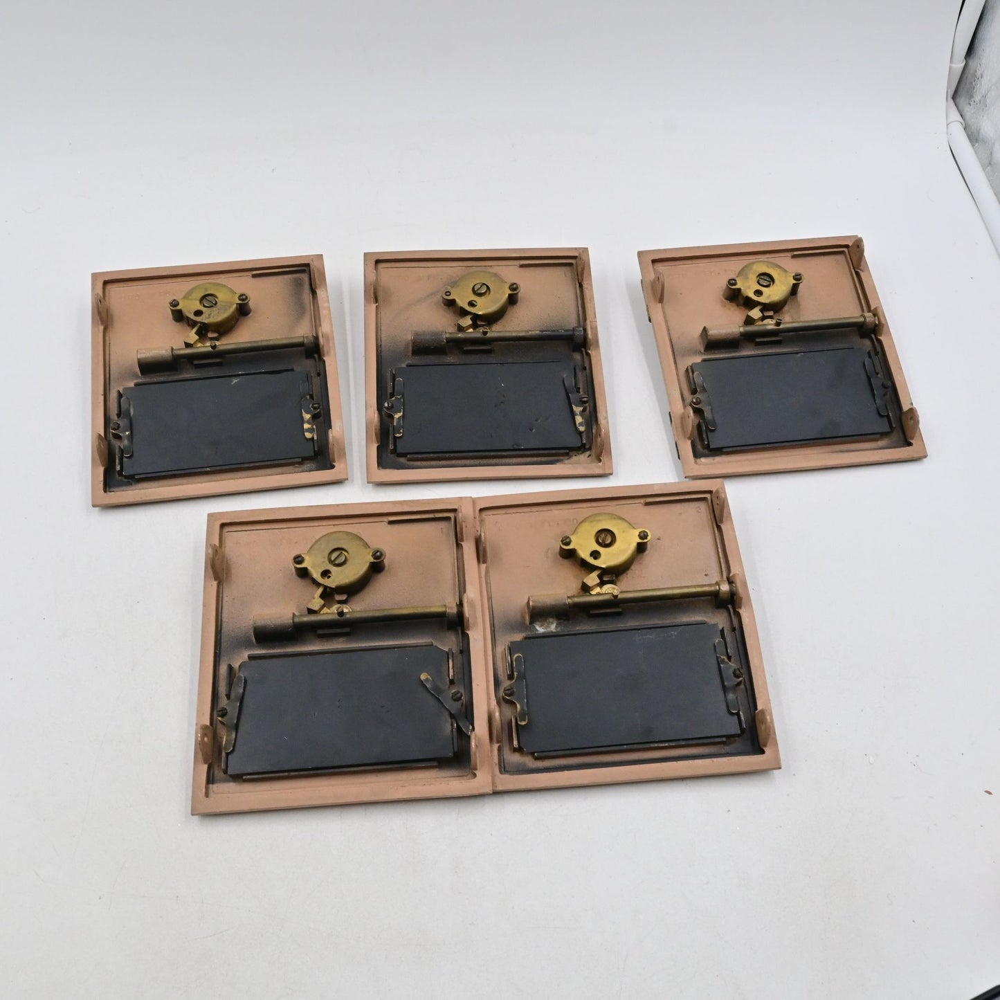 US Post Office Brass PO Box Door Keyless Dial Combo 1960s Lot of 5 No Codes