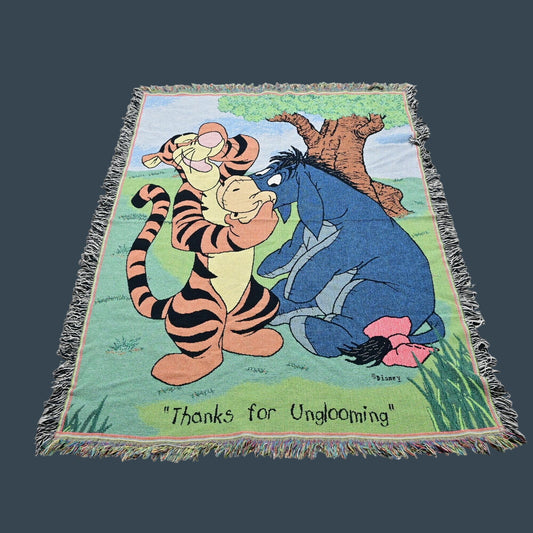 Winnie The Pooh Tigger & Eeyore Thanks For Unglooming Tapestry Throw Blanket