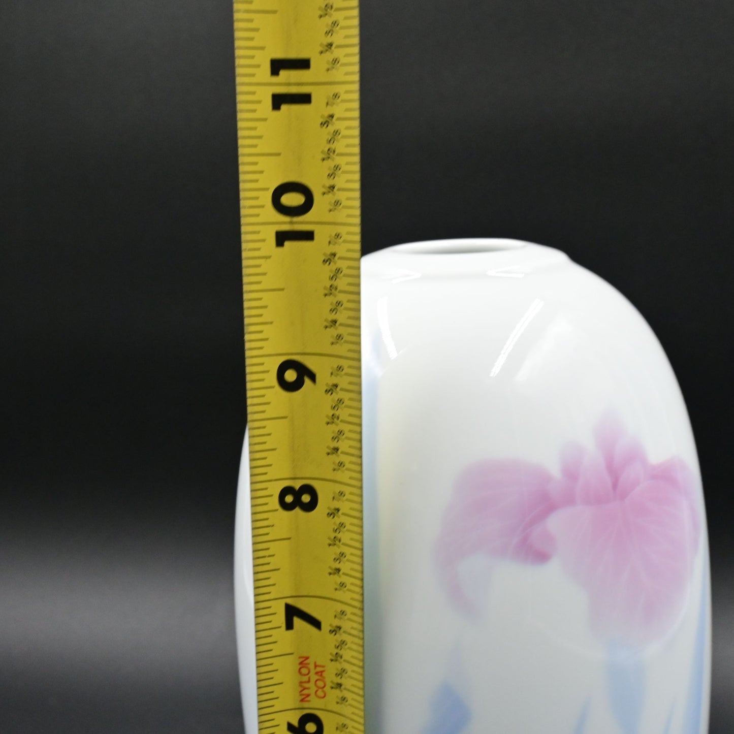 Japanese Fukagawa Arita Porcelain Vase Iris Flowers Japan Vintage
