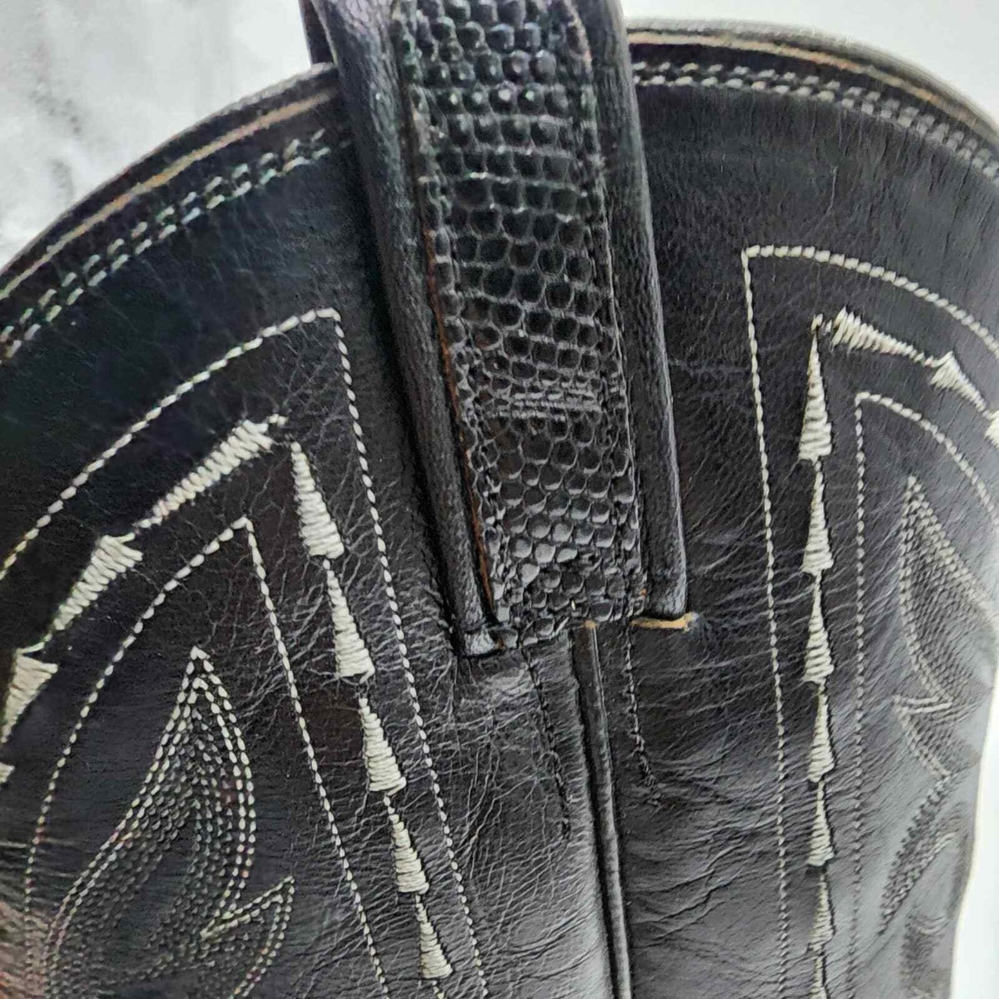 Vintage  Dan Post Reptile Leather Cowboy Boots Black Western Men’s Size 8