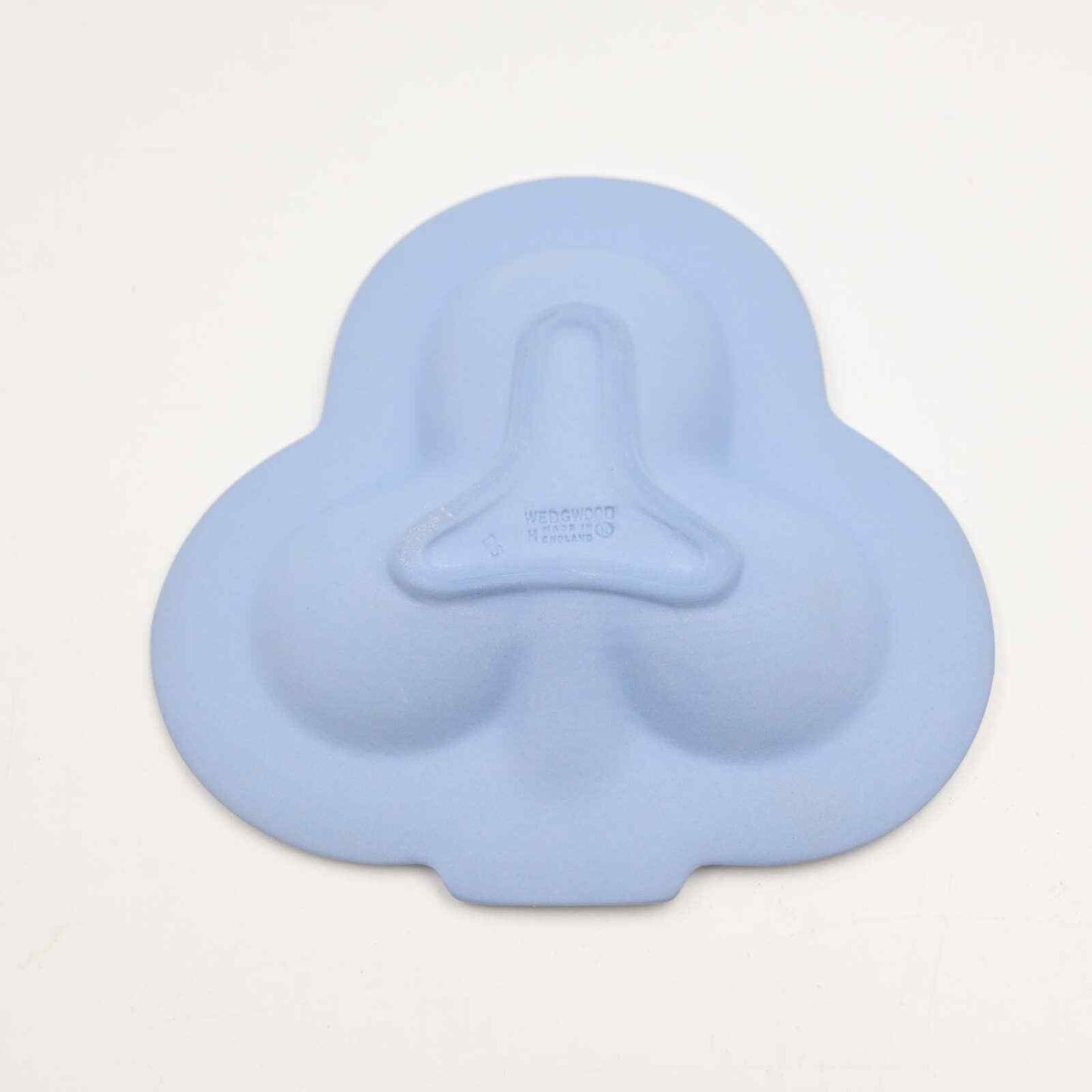 Vintage Wedgwood Blue Jasperware Divided Clover Trinket Tray
