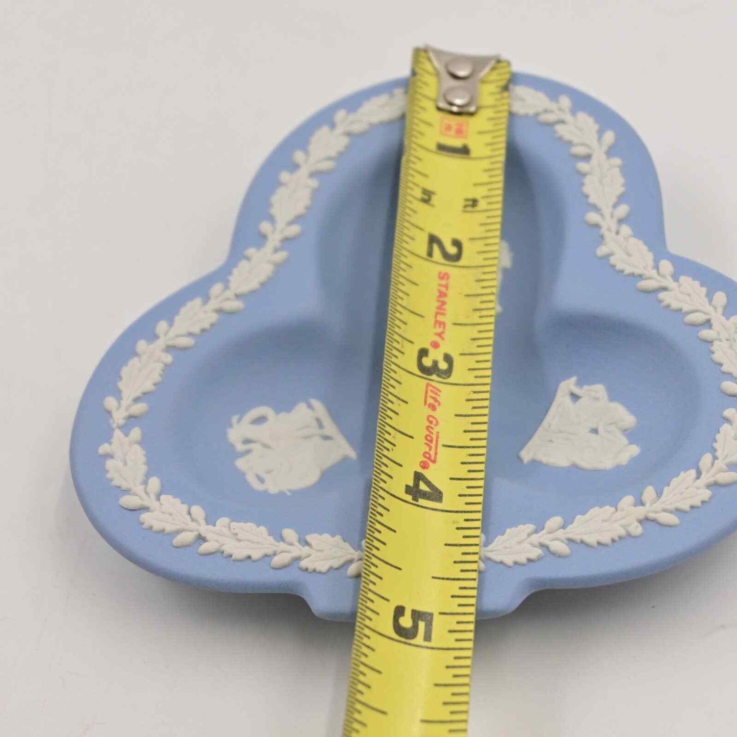 Vintage Wedgwood Blue Jasperware Divided Clover Trinket Tray