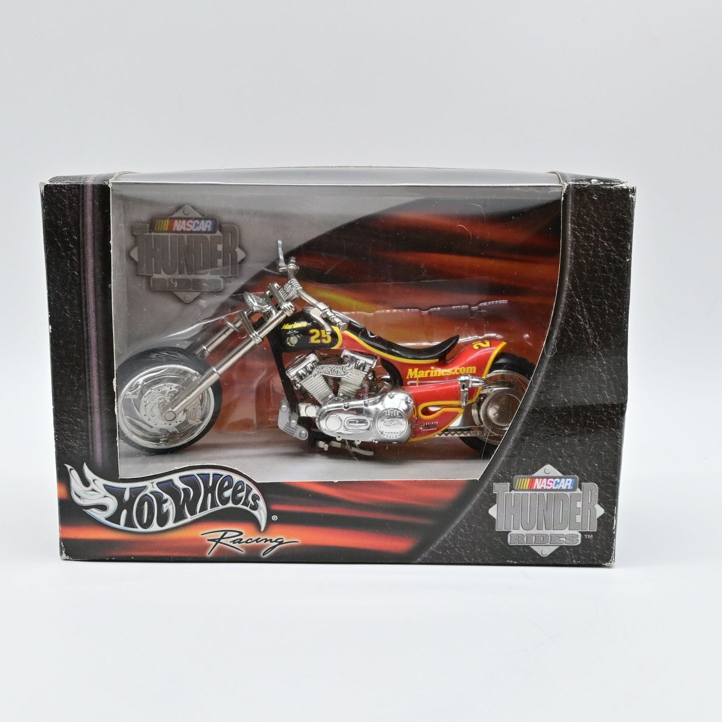 Vintage 2001 Hot Wheels 2001 Thunder Rides Nascar Racing Motorcycle #25 Marines