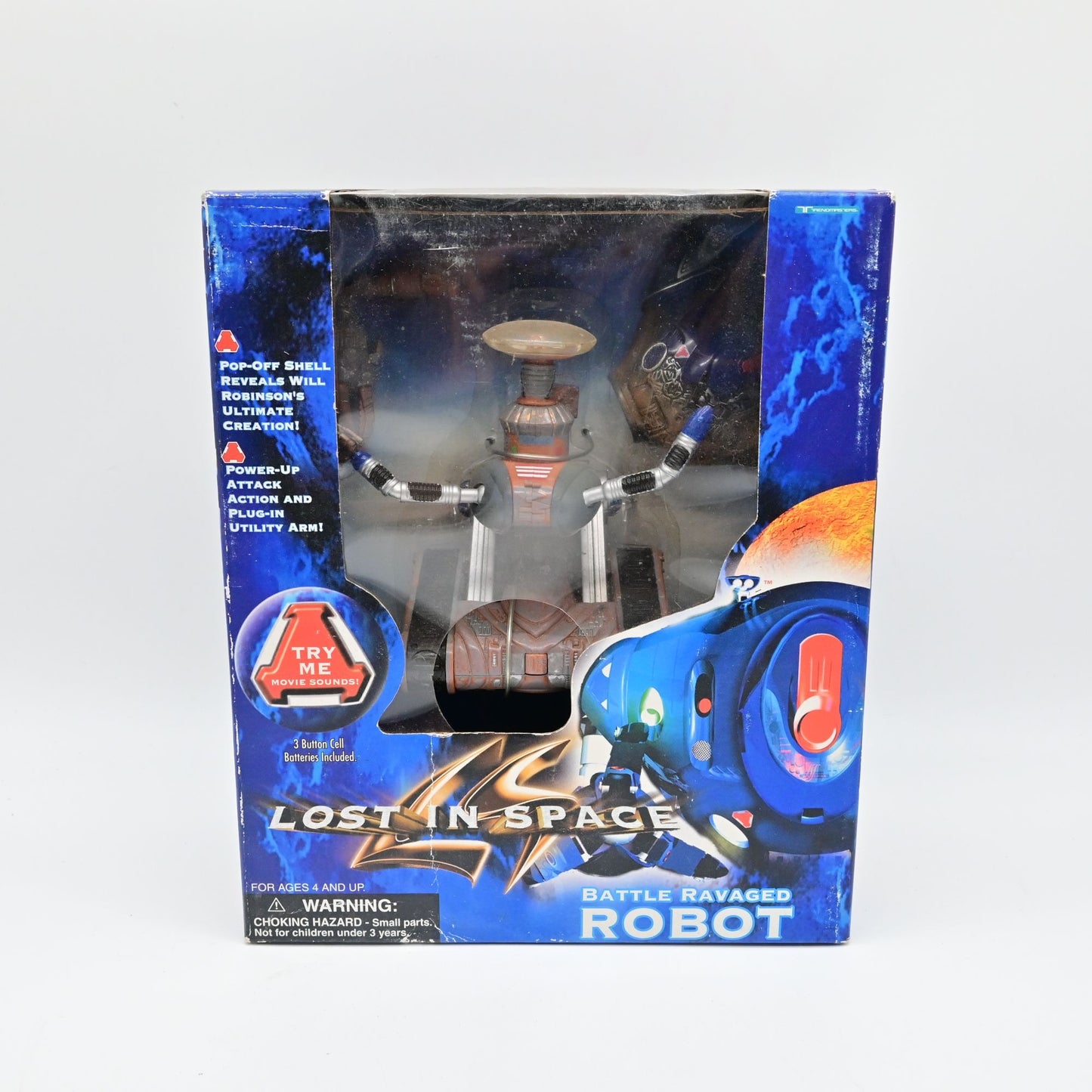 Vintage Lost In Space Battle Ravaged Robot Action Figure With Box