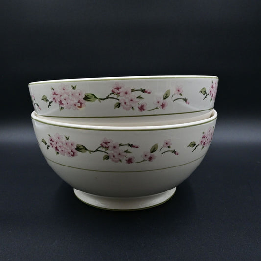 MSE Martha Stewart Everyday Pink Hydrangea 10" Mixing Bowl Set Of 2