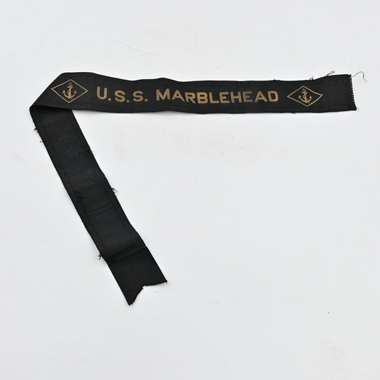 Antique Spanish American War - WWI Navy U.S.S. Marblehead Hat Tally