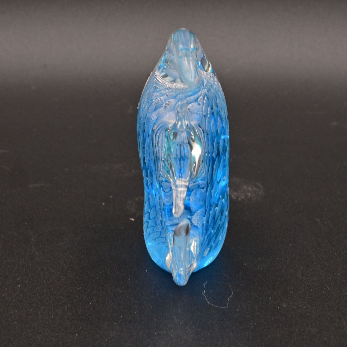 Murano Glass Blue & Clear Fish Figurine Handcrafted In Italy