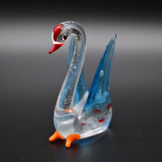 Vintage Hand Blown Art Glass Swan Miniature Figure