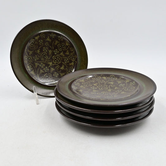 Franciscan Madeira Earthenware Bread Plate Set Of 5 Brown & Green
