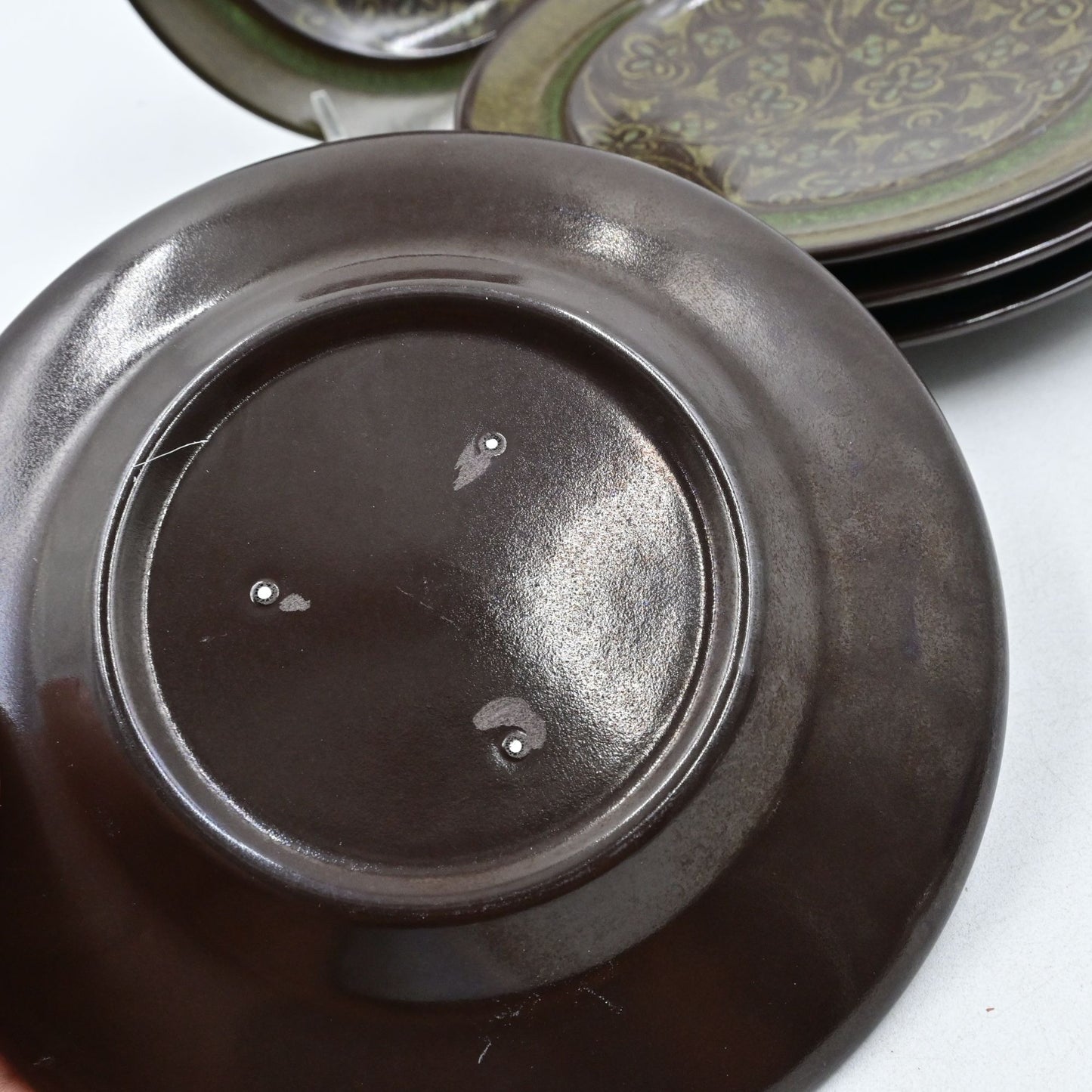 Franciscan Madeira Earthenware Bread Plate Set Of 5 Brown & Green