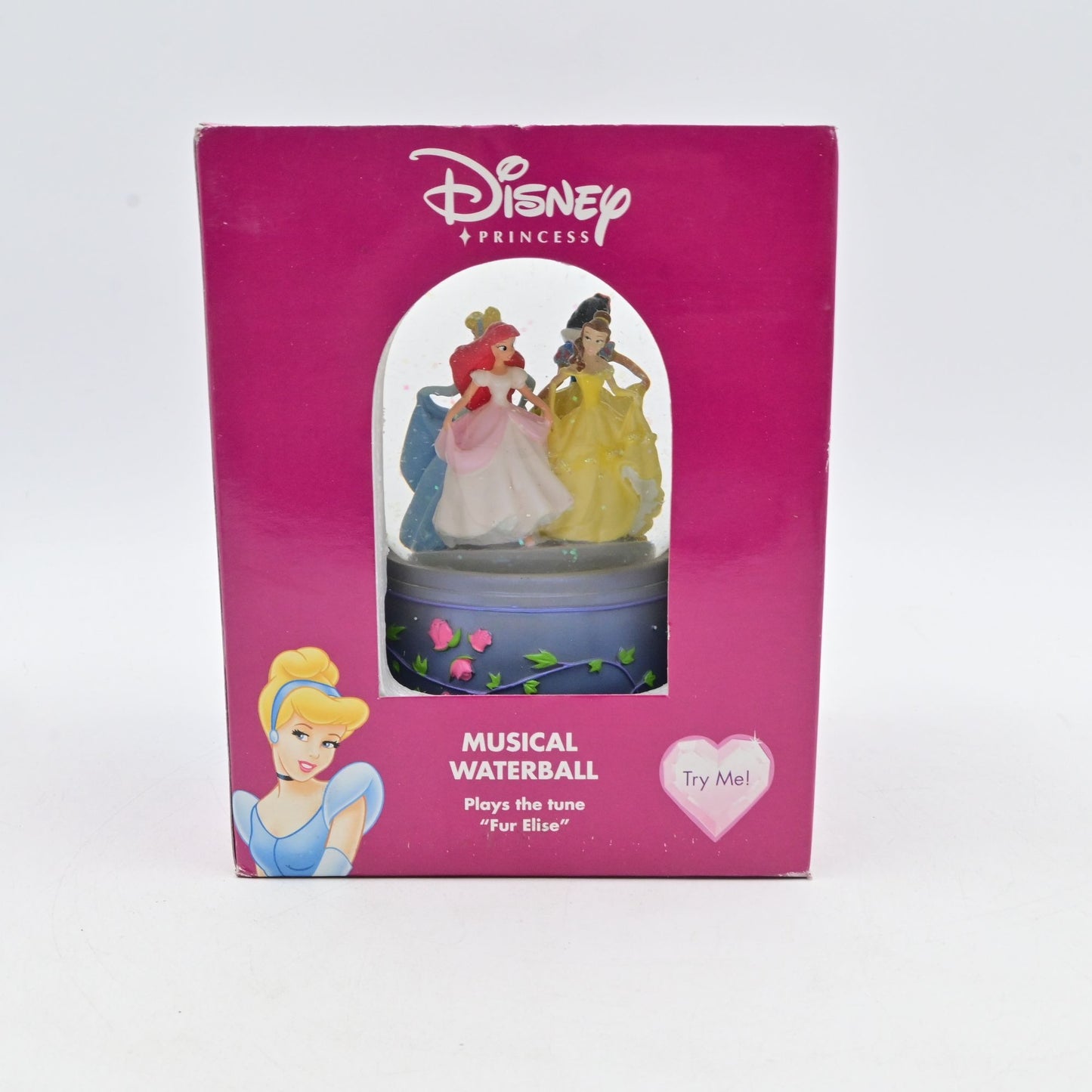 Disney Princess Musical Waterball With Ariel Belle & Cinderella By Enesco