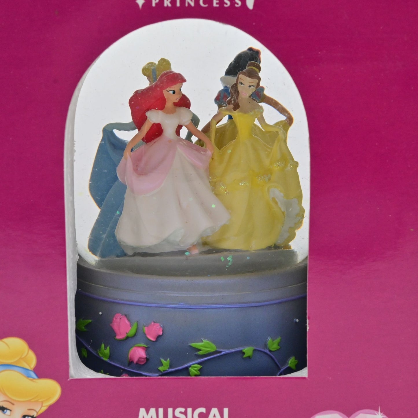 Disney Princess Musical Waterball With Ariel Belle & Cinderella By Enesco