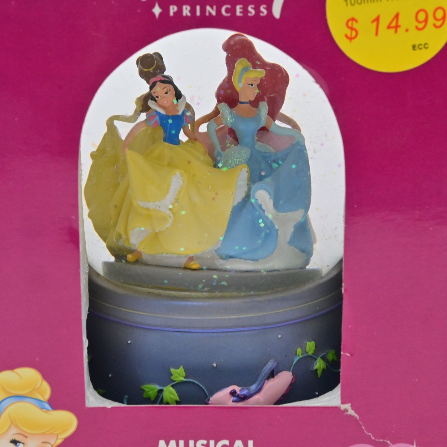 Disney Princess Musical Waterball With Ariel Belle & Cinderella By Enesco